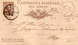 1889  CARTOLINA CON ANNULLO NEPI VITERBO - Postwaardestukken