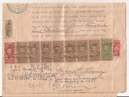 BRAZIL - 1939  REVENUE STAMPS - Profuse Franking (11 Revenue Stamps - With Strip Of 7) On TESTAMENT DOCUMENT ( - Impuestos