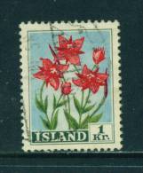 ICELAND - 1958 Flowers 1k Used (stock Scan) - Oblitérés