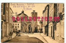 40 - SAINT SEVER - PLACE De VERDUN - VELO -  HOMME - ENFANT - VOITURE - DOS VISIBLE - - Saint Sever