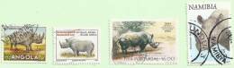 TIMBRES - STAMPS - ANIMAUX ET FAUNE - RHINOCÉROS - TIMBRES PLUSIERS OBLITÉRÉ - Rhinocéros