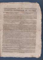 GAZETTE NATIONALE DE FRANCE 16 03 1796 - HAMBOURG - MANHEIM - BAS RHIN - PORTSMOUTH - ANGERS VIRE CHOUANS - VILLEDIEU - - Zeitungen - Vor 1800