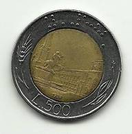 1989 - Italia 500 Lire, - 500 Liras