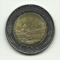 1990 - Italia 500 Lire, - 500 Liras
