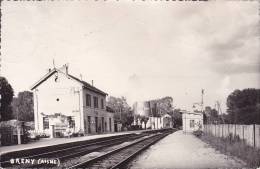 CPA - 02 - BRENY - La Gare - Flamme Chalons Sur Marne - Marcophilie (cpsm) - RARE !!!!! - Andere Gemeenten