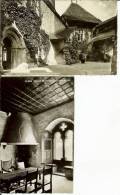 Chateau De Chillon (Montreux - Veytaux): Lot 2 Postcards 9x14 Travelled To Italy On 1958 (Cour Et Escelier D'Honneur...) - Veytaux