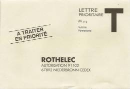 Enveloppe T Pour La Société Rothelec - Cartes/Enveloppes Réponse T