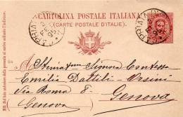 1895 CARTOLINA CON ANNULLO CAPRIATA D'ORBA ALESSANDRIA - Entiers Postaux