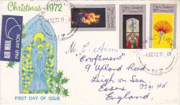 Marcophilie, LETTRE COVER NEW ZELAND 1972 FDC CHRISTMAS  3 TIMBRES /3811 - Covers & Documents