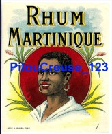 MARTINIQUE - Etiquette Chromo " RHUM MARTINIQUE " - Dim.: 10,5 X 12,5 - Douin & Jouneau - Rhum