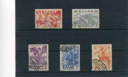 1937/39-Greece- "Mythological (re-issue)" Airpost- Complete Set Used - Usados