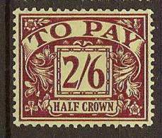 GB POSTAGE DUE 1937 2/6 SG D34 HM YA24 - Taxe