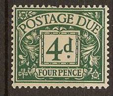 GB POSTAGE DUE 1936 4d SG D23 HM YA27 - Strafportzegels