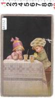 Delcampe - A0252 CARTOLINA ILLUSTRATA E COLOMBO BAMBINI CON BICCHIERI E CANNUCCIE - Colombo, E.