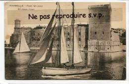 -  MARSEILLE - Le Fort St-Jean - Magnifique Voilier, Sortant Du Port, Rare, écrite, 1910, Bon état, Scans. - Puerto Viejo (Vieux-Port), Saint Victor, Le Panier