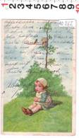 A0262 CARTOLINA ILLUSTRATA FIALKOWSKA BAMBINA CON CASETTA LEGNO UCCELLINO - Fialkowska, Wally