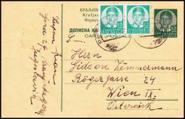 Yugoslavia 1937, Uprated Postal Stationery To Wien - Lettres & Documents