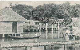 SINGAPORE-CHINE-CHINA- ASIE-ASIEN - Malay Houses - Boat- Bateau -  VOIR 2 SCANS - - China