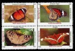 (519) Bangla Desh  2012  Butterflies / Papillons / Schmetterlinge  ** / Mnh  Michel 1088-91 - Bangladesh