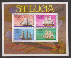 St Lucia 1976 American Revolution Ship Miniature Sheet MNH - St.Lucia (...-1978)