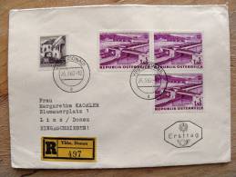 Cover Sent In Austria Osterreich Registered Ybbs Donau Ersttag Krawtferk - Cartas & Documentos