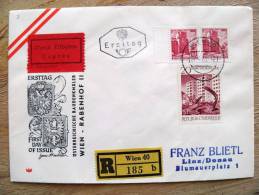 Cover Sent In Austria Osterreich Ersttag Registered Expres Wien - Storia Postale