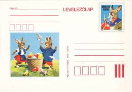 RABBITS, LAPINS, STATIONERY CARD, PC, UNUSED, HUNGARY - Conejos