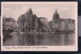 Danzig - Lange Brücke, Krantor Und St. Johanniskirche - Pommern