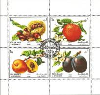 Sharjah 1972 Mi# 1220-1223 A Kleinbogen Used - Sheet Of 4 (2 X 2) - Fruits - Sharjah