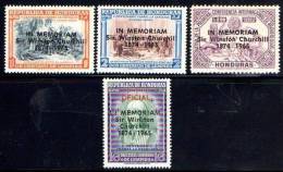 HONDURAS 1965 CHURCHILL MNH CV.$9.10 COLUMBUS Overprint - Christoffel Columbus