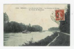 MERIEL - Les Bords De L'Oise - Le Chemin De Halage - Un Train De Péniches - Meriel