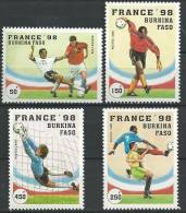 Burkina YT 995 à 998 " Football : France 98, 4 TP " 1996 Neuf ** - Burkina Faso (1984-...)