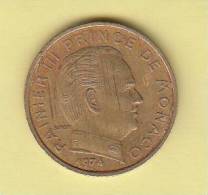 Pièce De Monaco - 0.10 Centimes - Rainier III - 1974 - 1960-2001 New Francs