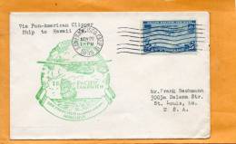 Via Pan American Clipper To Hawaii 1935 Cover - 1c. 1918-1940 Storia Postale