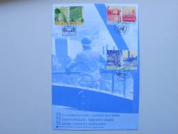 UNO TRIO-FDC (59) 55 Jahre UNO-Hauptquartier In New York Auf Genfer-Cachet - New York/Geneva/Vienna Joint Issues