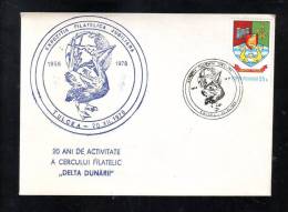 BIRD, PELICAN, DELTA DANUBE, TULCEA COUNTY-COAT OF ARMS, SPECIAL COVER, OBITERATION ON COVER, 1978, ROMANIA - Pellicani