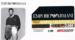 TELECOM ITALIA - OMAGGIO PRIVATE - CAT. C.&C. 3385 - EMPORIO ARMANI: UOMO CON GIACCA SUL BRACCIO         2.000 - USATA - Private-Omaggi