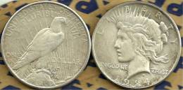 UNITED STATES USA $1 EAGLE BIRD FRONT PEACE BACK 1924 AG SILVER KM?  READ DESCRIPTION CAREFULLY !!! - 1921-1935: Peace