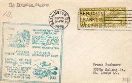 Via Franklin Station 1932 Cover - 1c. 1918-1940 Storia Postale