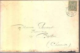 Timbre 5 C 1899 + Enveloppe Et Faire Part De Mariage Dupont _ Coulloux - 1898-1900 Sage (Tipo III)