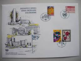 UNO-New York TRIO-FDC (47), Dauerserie 1999 Auf Genfer-Cachet - New York/Geneva/Vienna Joint Issues