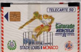 Télécartes MF 15 50U (NSB) Sport  Athlétisme MONACO GATORADE HERCULIS 91  Saut  De  Haies Cote 22 € - Monaco
