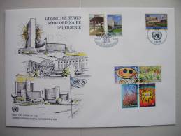 UNO-New York TRIO-FDC (40), Dauerserie 1998  Auf Genfer-Cachet - New York/Geneva/Vienna Joint Issues