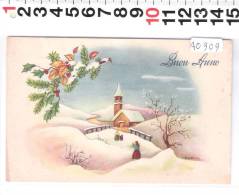 A0309 CARTOLINA ILLUSTRATA  BARNINI BUON ANNO AGRIFOGLIO CHIESETTA - Barribal, W.