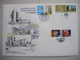 UNO-New York TRIO-FDC (26), Dauerserie 1996 Auf Genfer-Cachet - New York/Geneva/Vienna Joint Issues