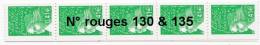 France Neuf ***     Roulette N° 98 De 10 Timbres Avec N° Rouges 130 & 135 - Coil Stamps