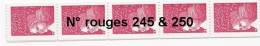 France Neuf ***     Roulette N° 100 De 10 Timbres Avec N° Rouges   245 & 250 - Coil Stamps