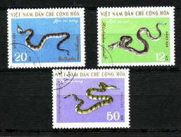 Viet Nam Du Nord YV 693/5 O 1970 Serpent - Snakes