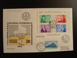 SPECIAL LIMITED EDITION FDC INTEREUROPEANA 1980 PARLEMENT EUROPEEN CONSEIL DE L´ EUROPE EDITION LIMITE 50 EX. MUSIQUE - Lettres & Documents