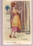 ILLUSTRATORS LADY,GIRL LOOKING RING, ARTIST SIGNED : S.BOMPARD,Nr. 461-6.OLD POSTCARD - Bompard, S.